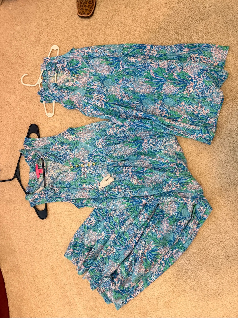 Lilly Pulitzer Blue and Green Floral Sundress for Girls